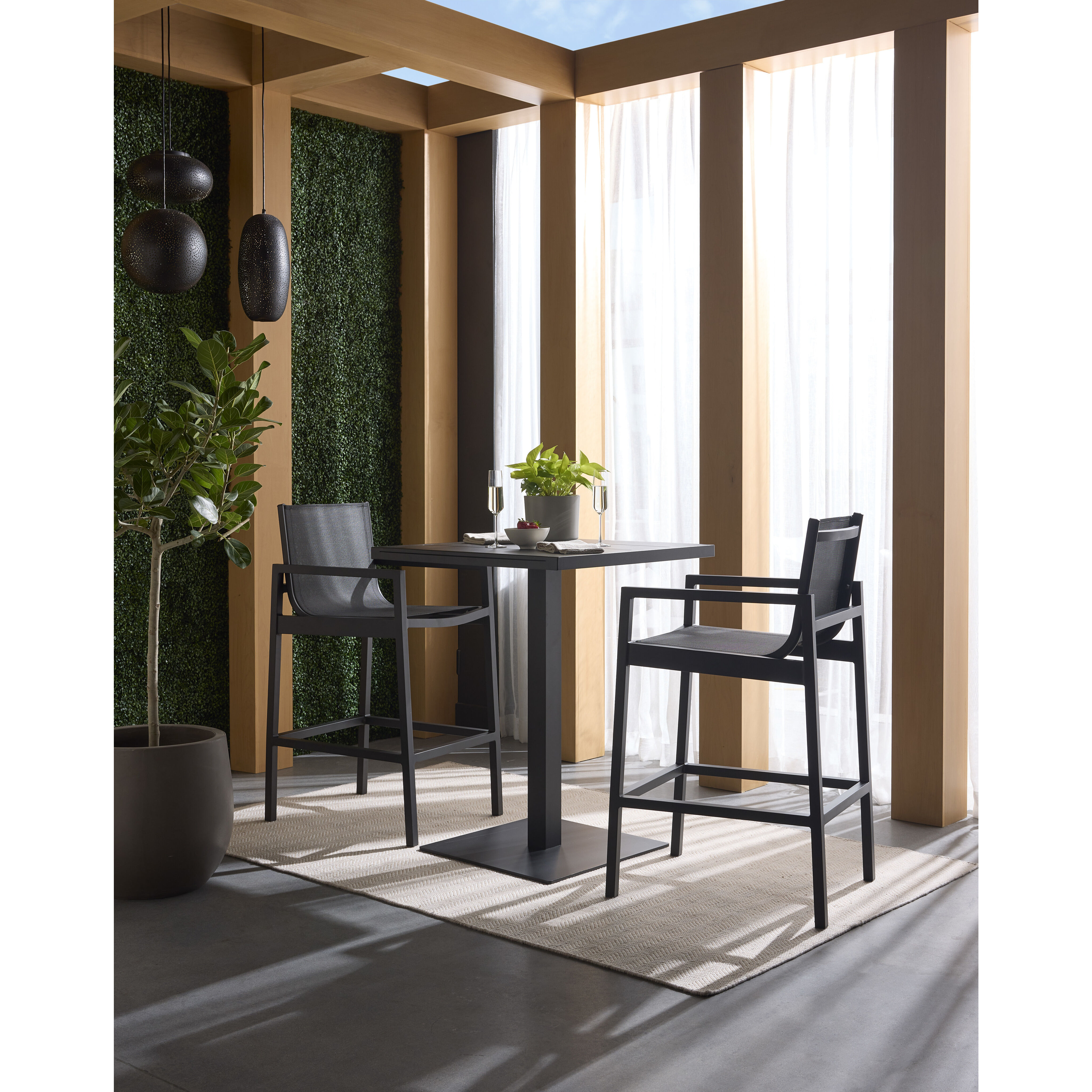 Merano 40.25 X 32 inch Black Outdoor Bar Table